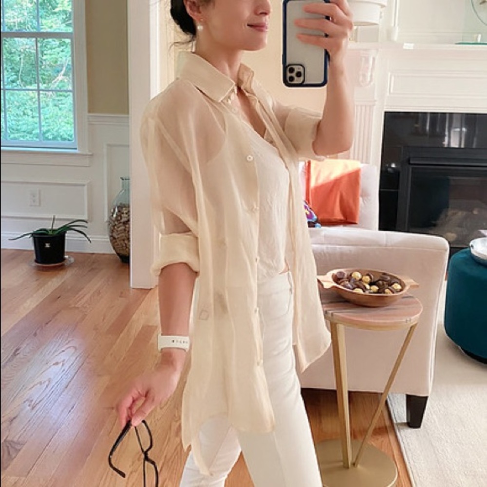 FENDI Sheer Silk Organza Shirt